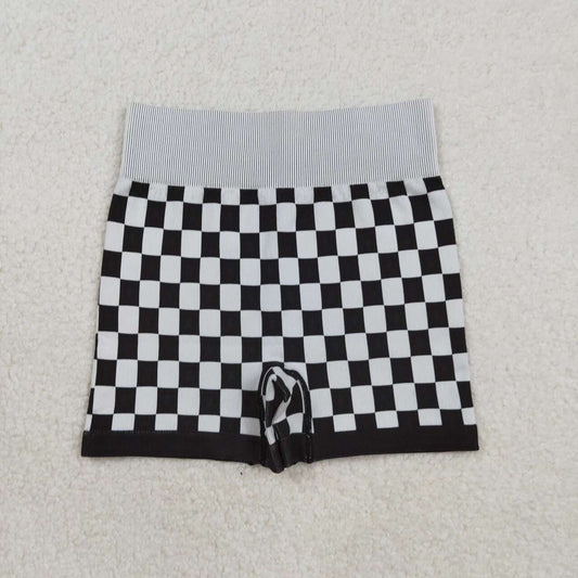 Checkered Black Sport knit Active Bottom SSO644