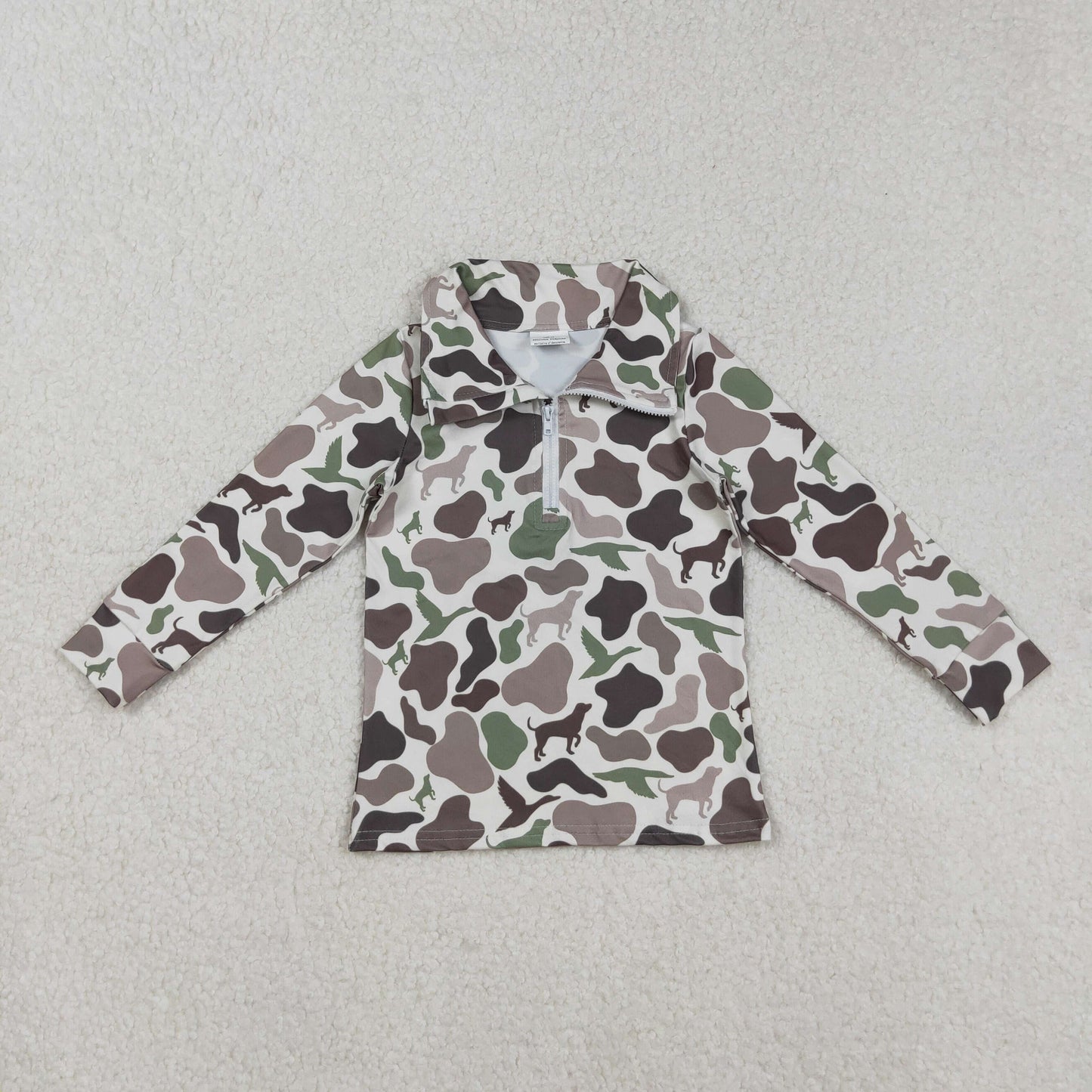 hunting camo Dog Duck Half zip kids hoodies BT0955