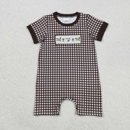 Plaid embroidered Duck Baby Romper SR3164