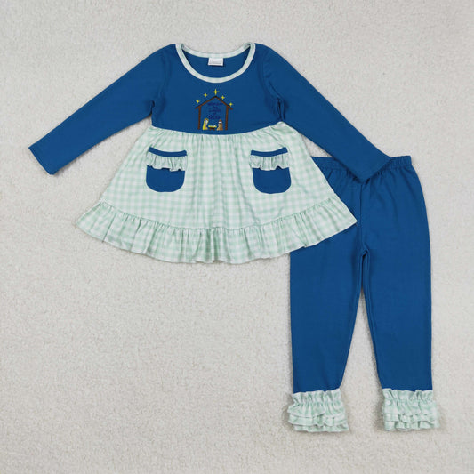 Christmas embroidery With pocket Girls set GLP2625