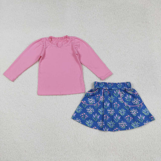 Pink floral Skort Set GLD1256