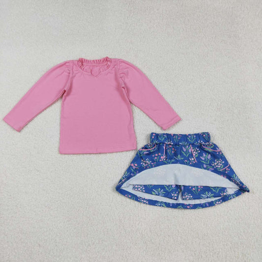 Pink floral Skort Set GLD1256