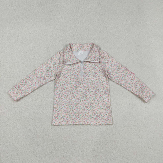 floral half Zip Pullover