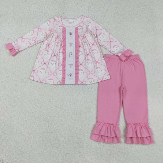 Christmas embroidery Santa Bow Girls set GLP2364