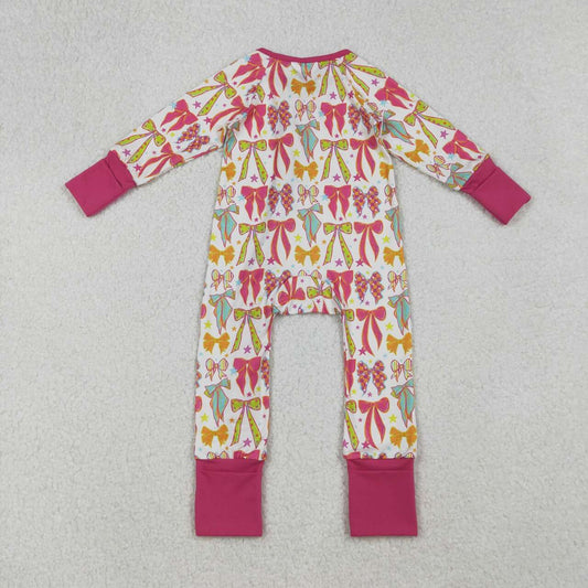 Colorful Bow full zip Baby Romper LR2468