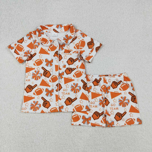 Football Orange Go Team Kids Pajamas GSSO2676