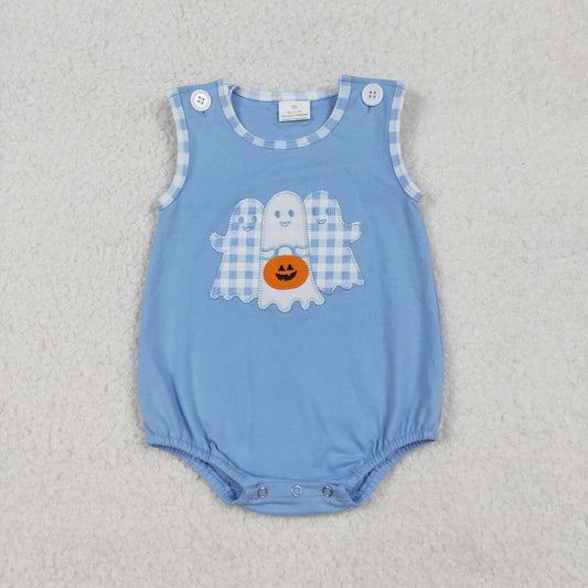 Halloween Pumpkin Dog Embroidery Baby Romper SR3197