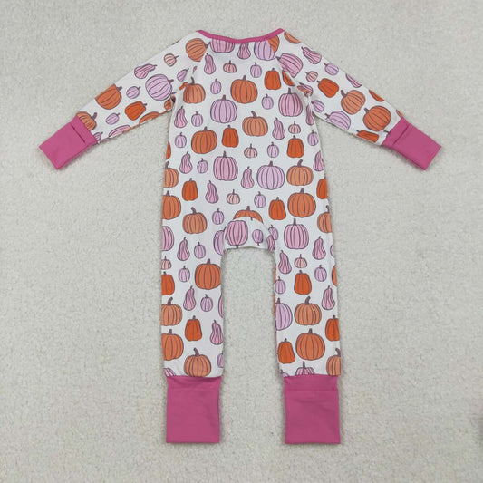 pumpkin full zip Baby Romper LR2566