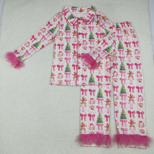 Adult Christmas Red Santa Feather Pajamas  GLP2717
