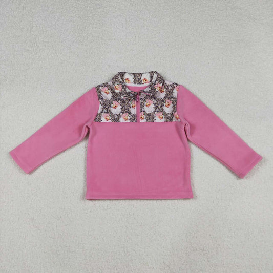 Christmas Leopard Santa Half zip Sherpa GT1151