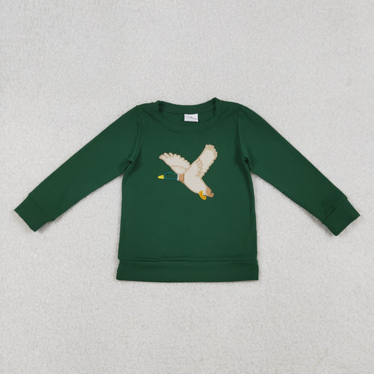 Green Embroidery Duck Long sleeve Shirt BT1334