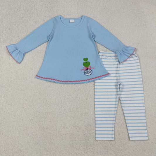 Christmas embroidered bow Girls Set GLP2465