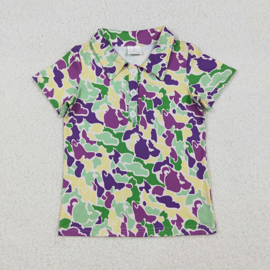 mardi gras Button up Boy Shirt BT1345