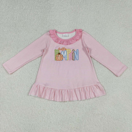 Hello pumpkin embroidery tOP GT11783