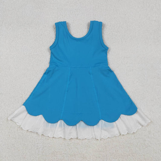 athletic Blue solid Girls Dress GSD2680