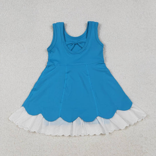 athletic Blue solid Girls Dress GSD2680
