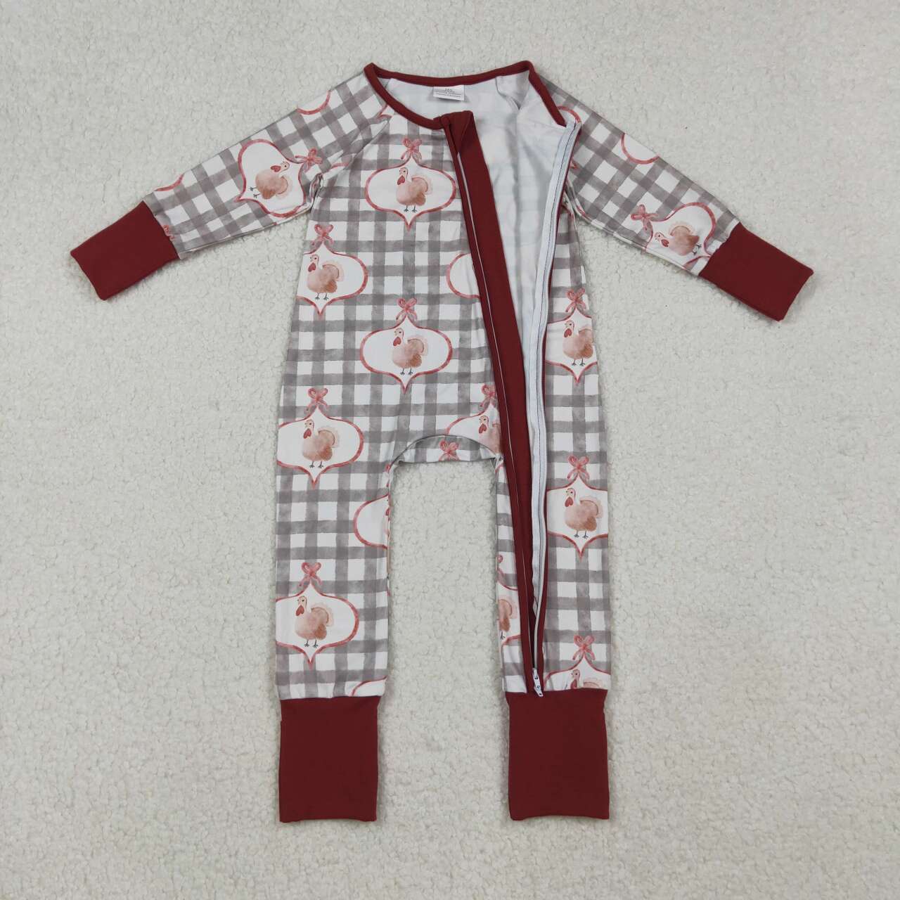 Thanksgiving turkey long sleeve Baby Romper LR2691