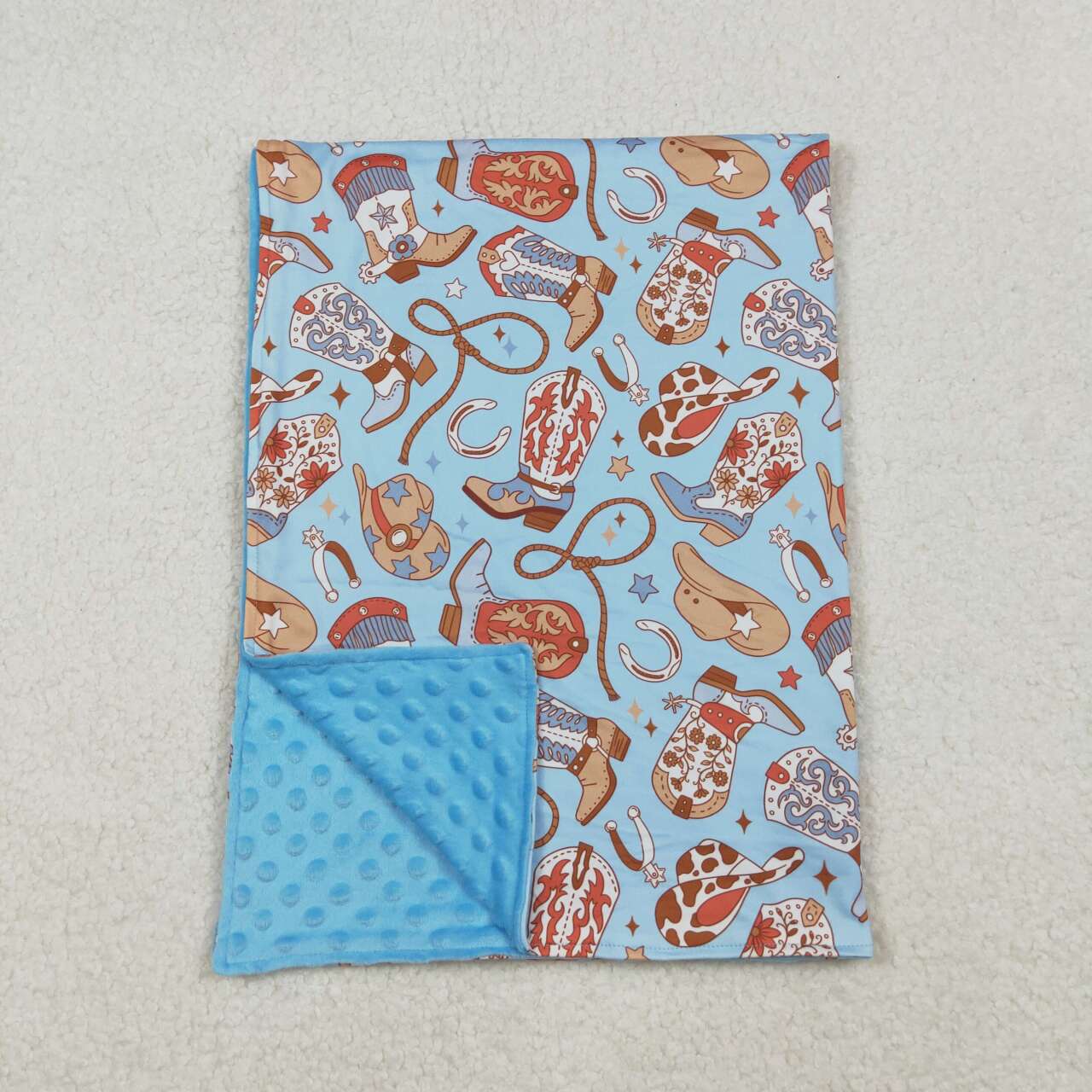 western Blue Boots kids Blanket BL0214