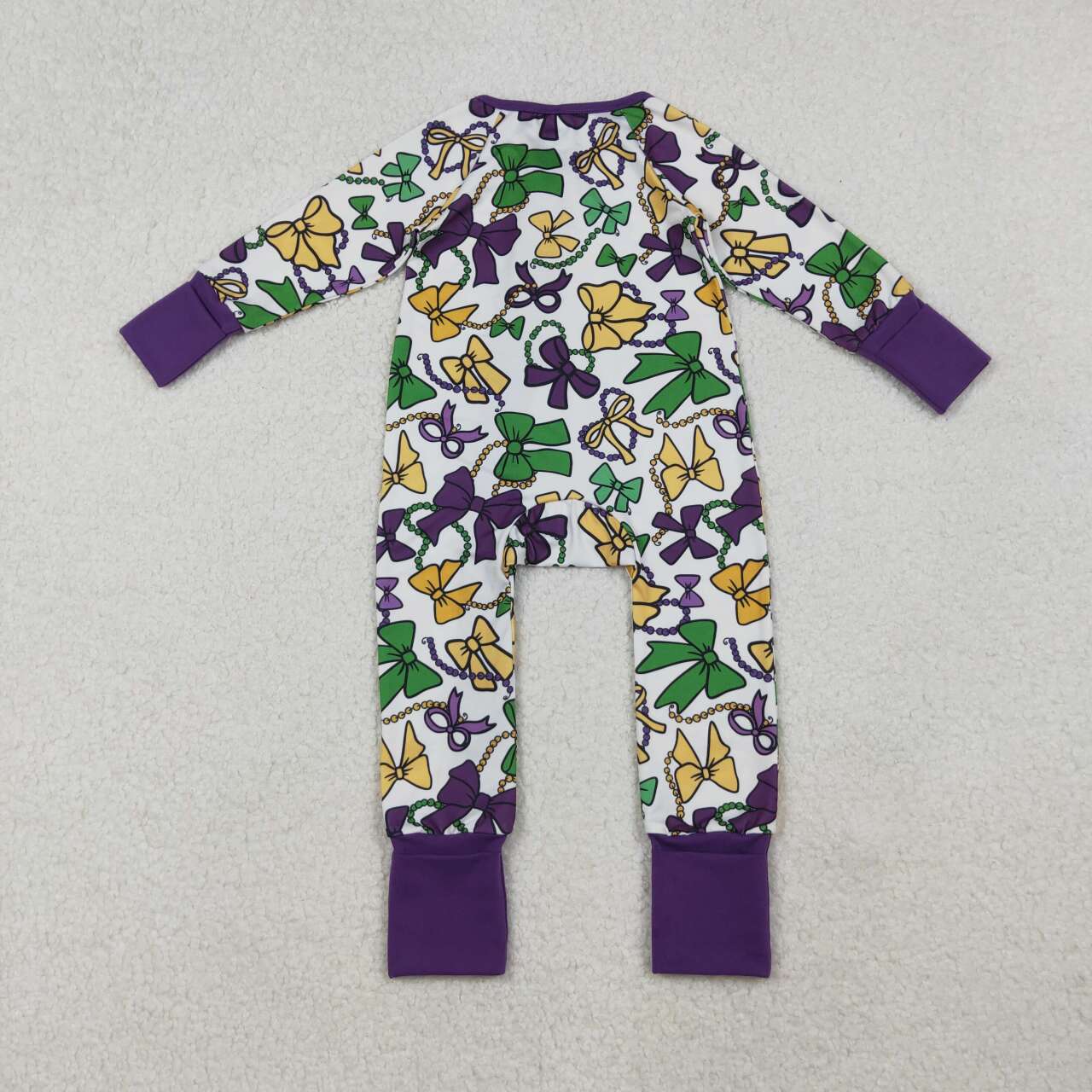 Mardi Gras long sleeve Baby Romper LR2678