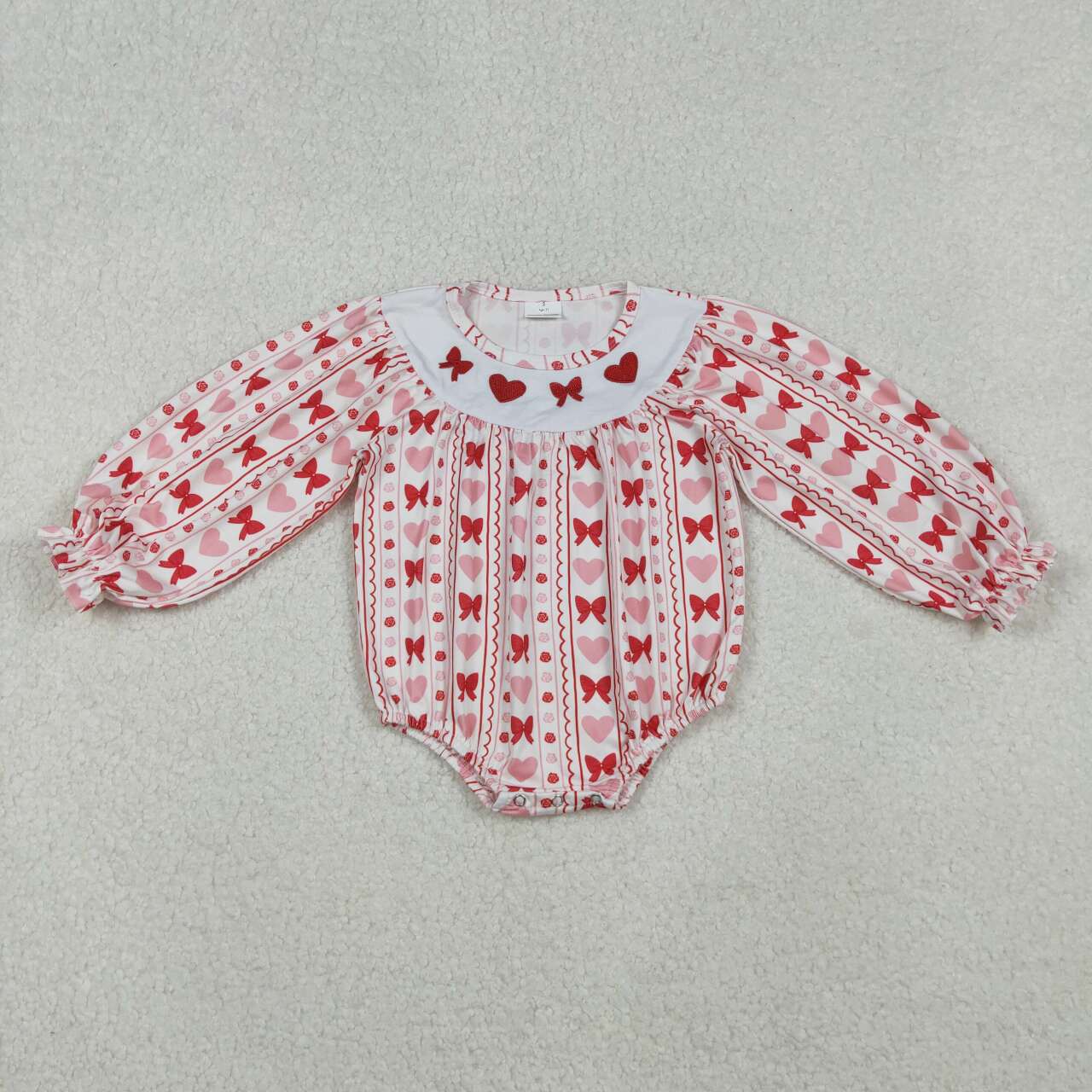 Valentine's Day embroidery heart baby Romper LR2696