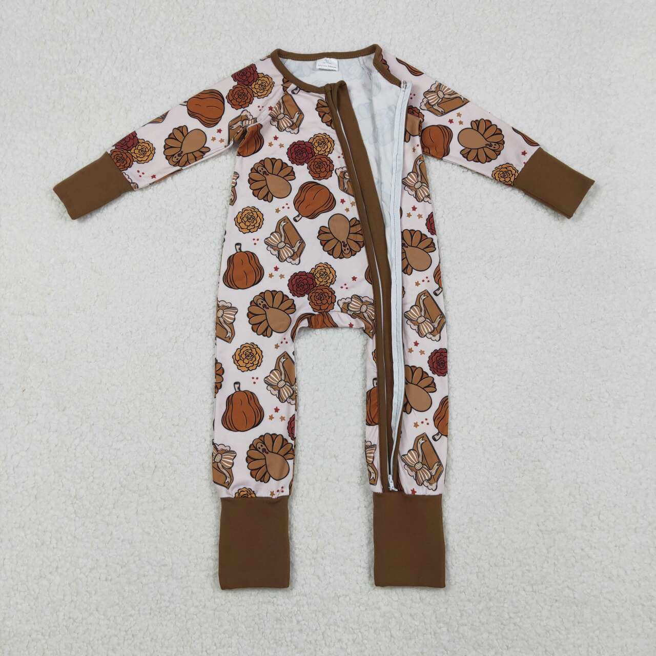 Thanksgiving turkey long sleeve Baby Romper LR2690