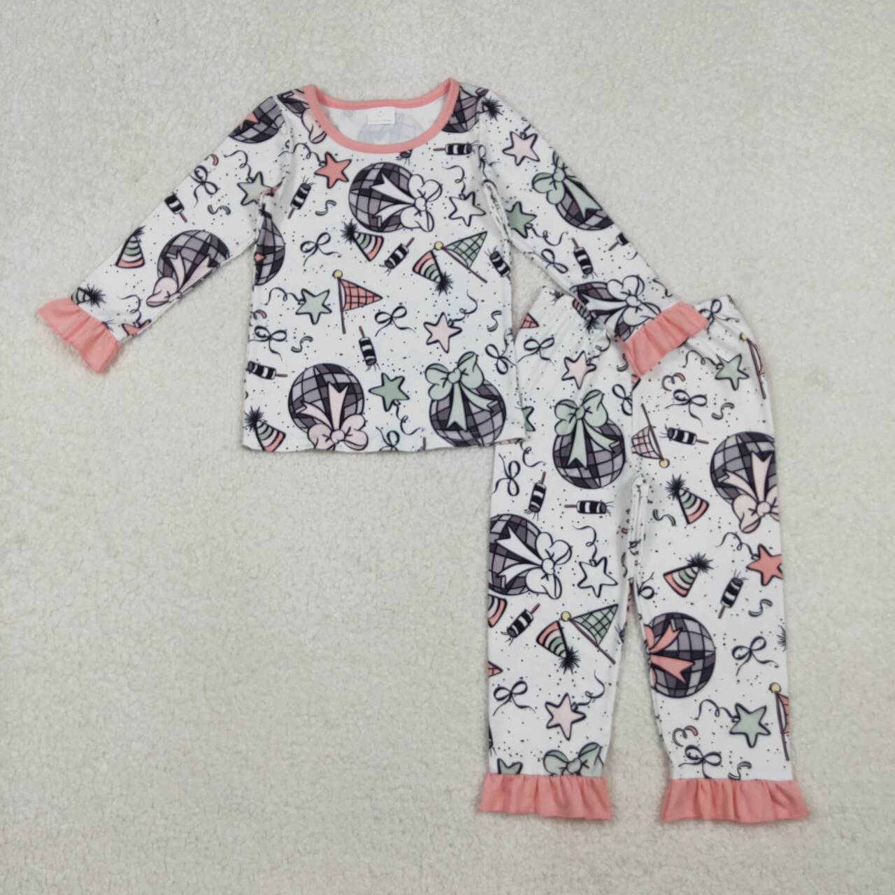 Happy New years long sleeve kids pajamas GLP2711