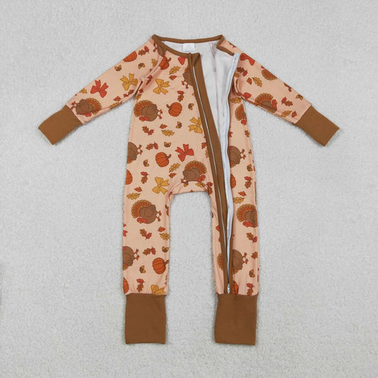 Thanksgiving turkey long sleeve Baby Romper LR26789