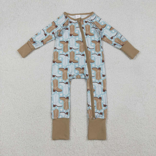 western Boot long sleeve Baby Romper LR2734