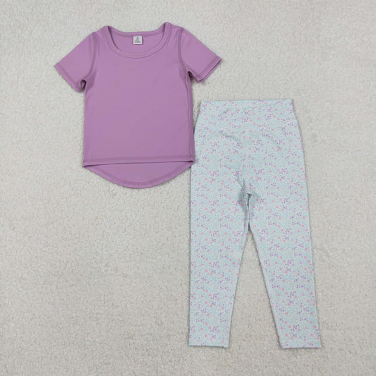 Purple Short yoga sports Girls Set GSPO2067