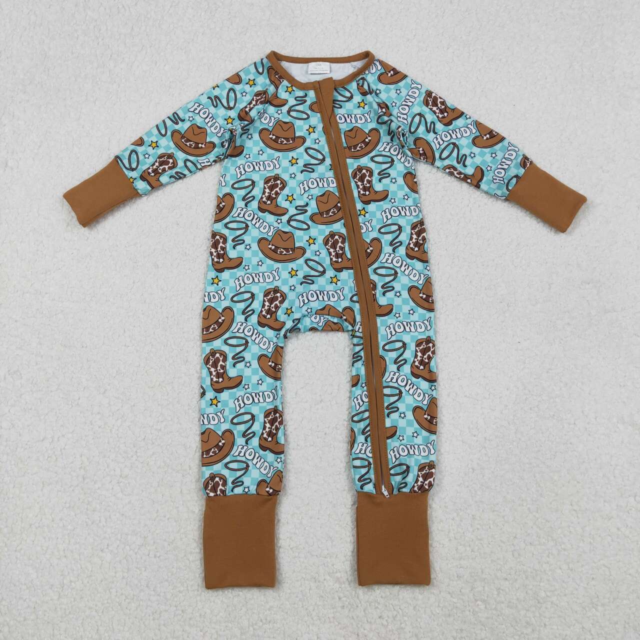 western Boot Hat long sleeve Baby Romper LR2517