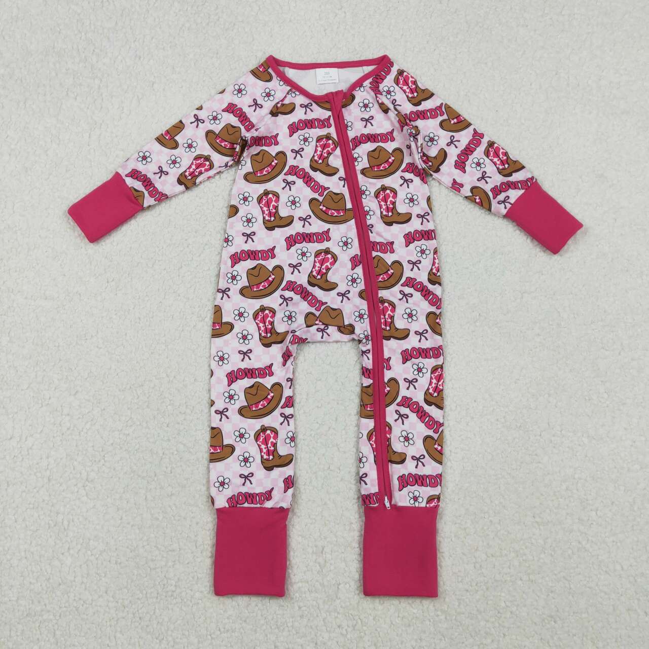 western Hat Boots long sleeve Baby Romper LR2516