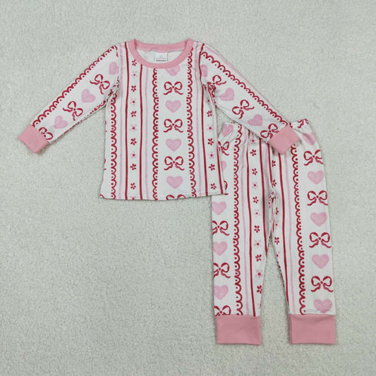 Valentine's Day Pink Heart Long-Sleeved Pajamas GLP2984