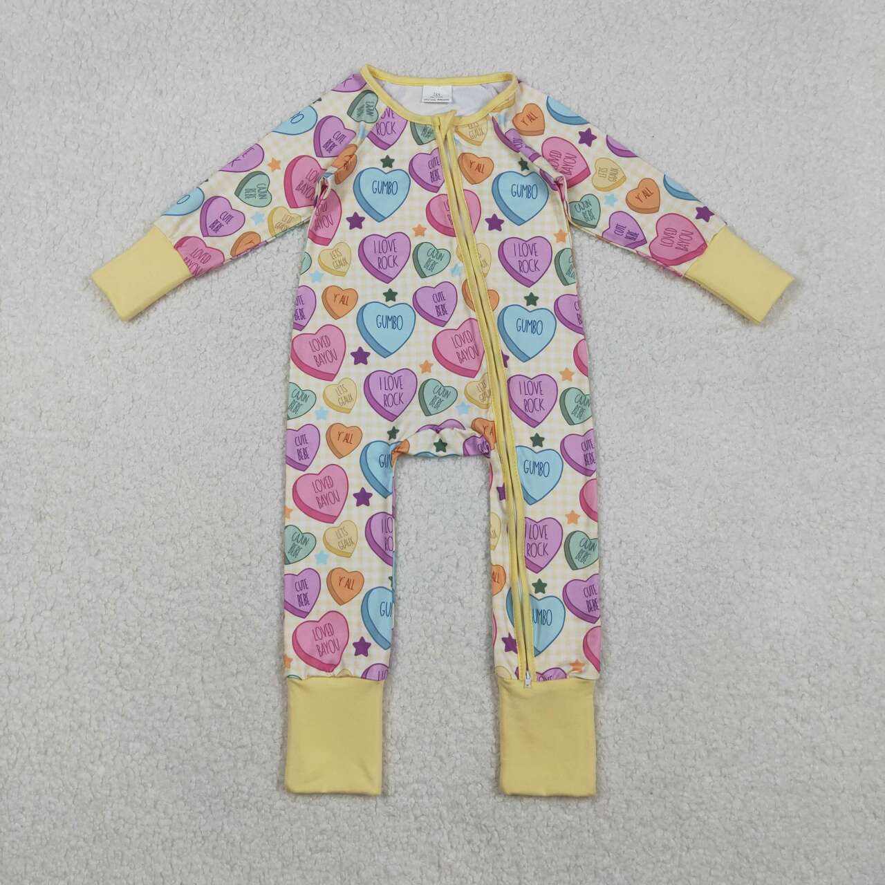 Valentine's Day Hearts long sleeve Baby Romper LR2778