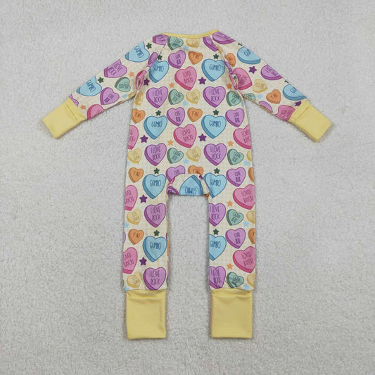Valentine's Day Hearts long sleeve Baby Romper LR2778