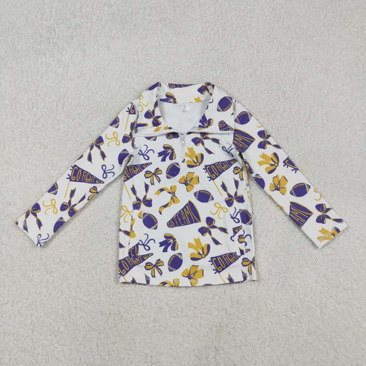 Football yoga purple gold coat tops GT1226