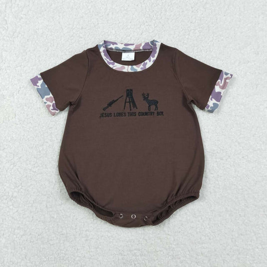 loves this Country Boy Camo baby romper SR3280