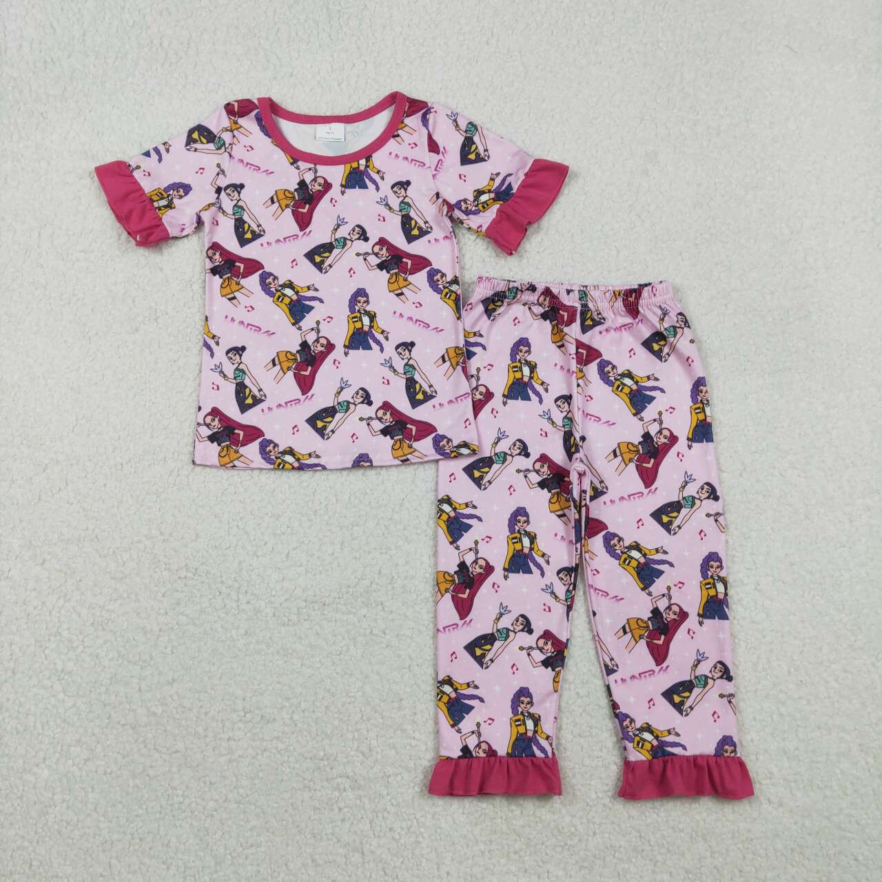 Pink Cartoon Print Short sleeve pajamas GSPO2121