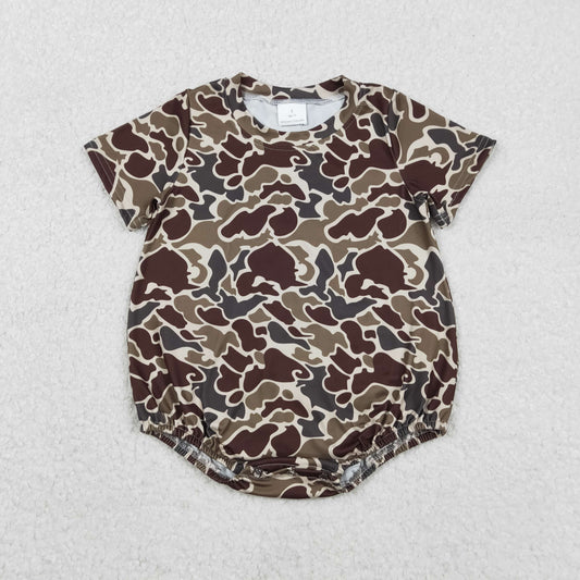 brown Camo Short Sleeve Baby Romper SR3450