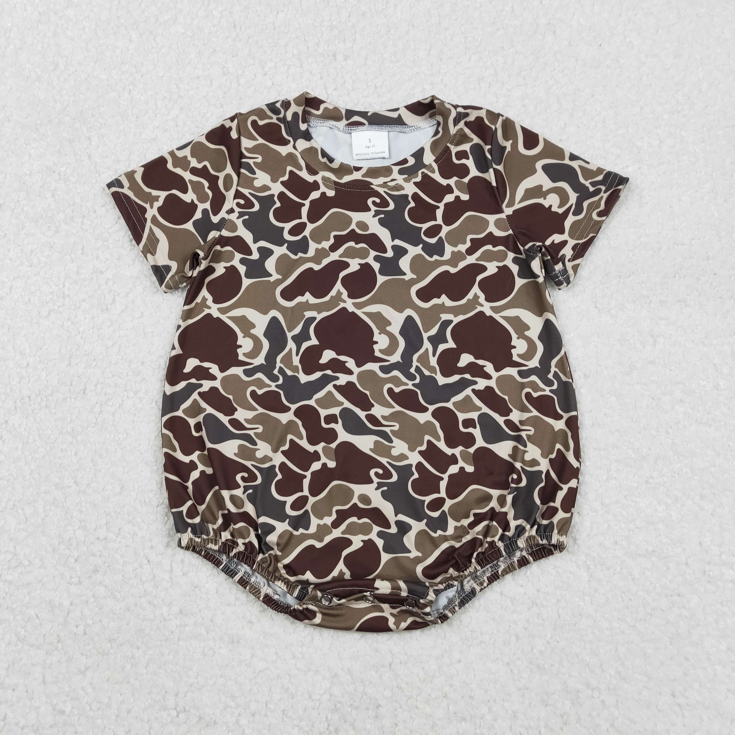 brown Camo Short Sleeve Baby Romper SR3453