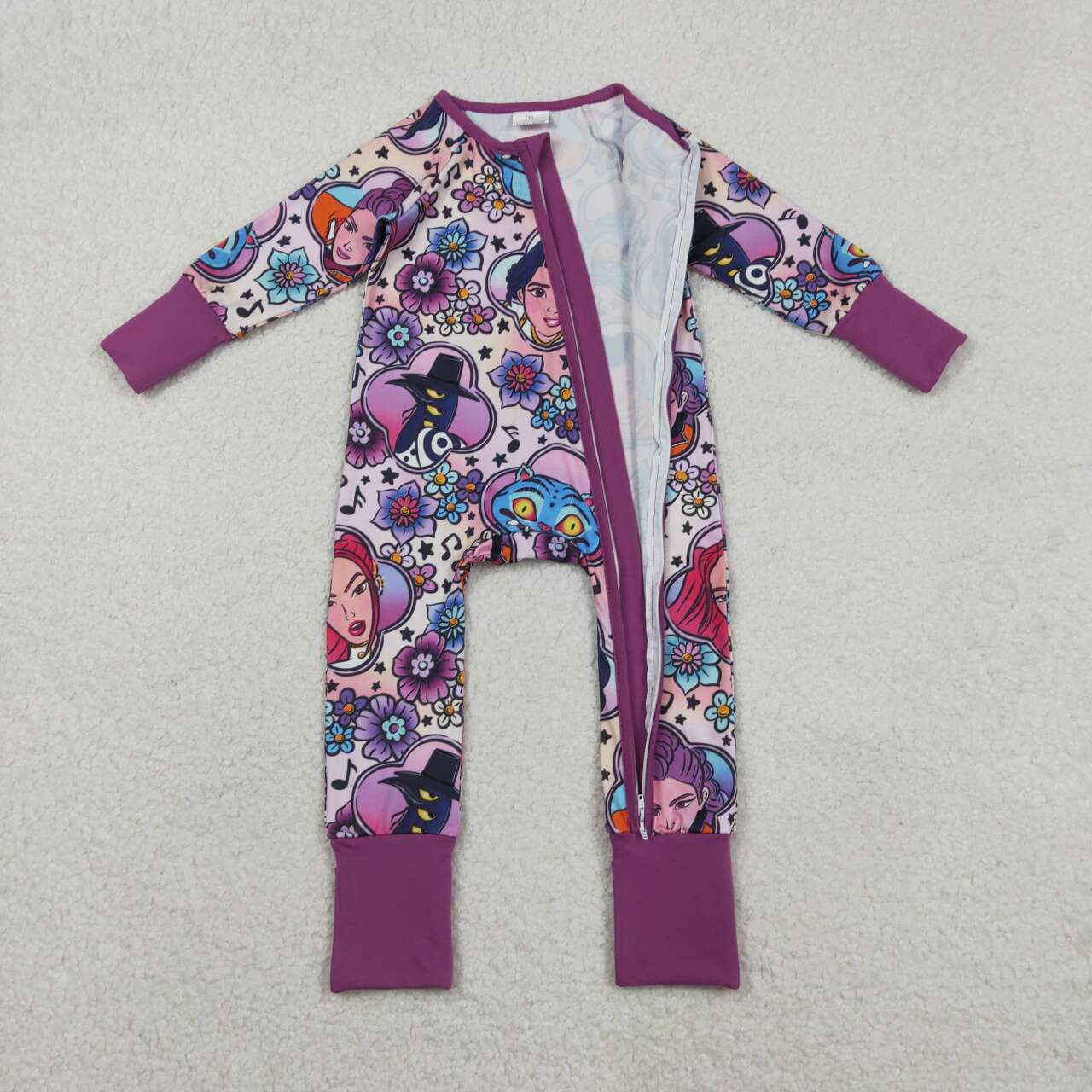 Hot Pink Cartoon long Sleeve baby Romper LR2732