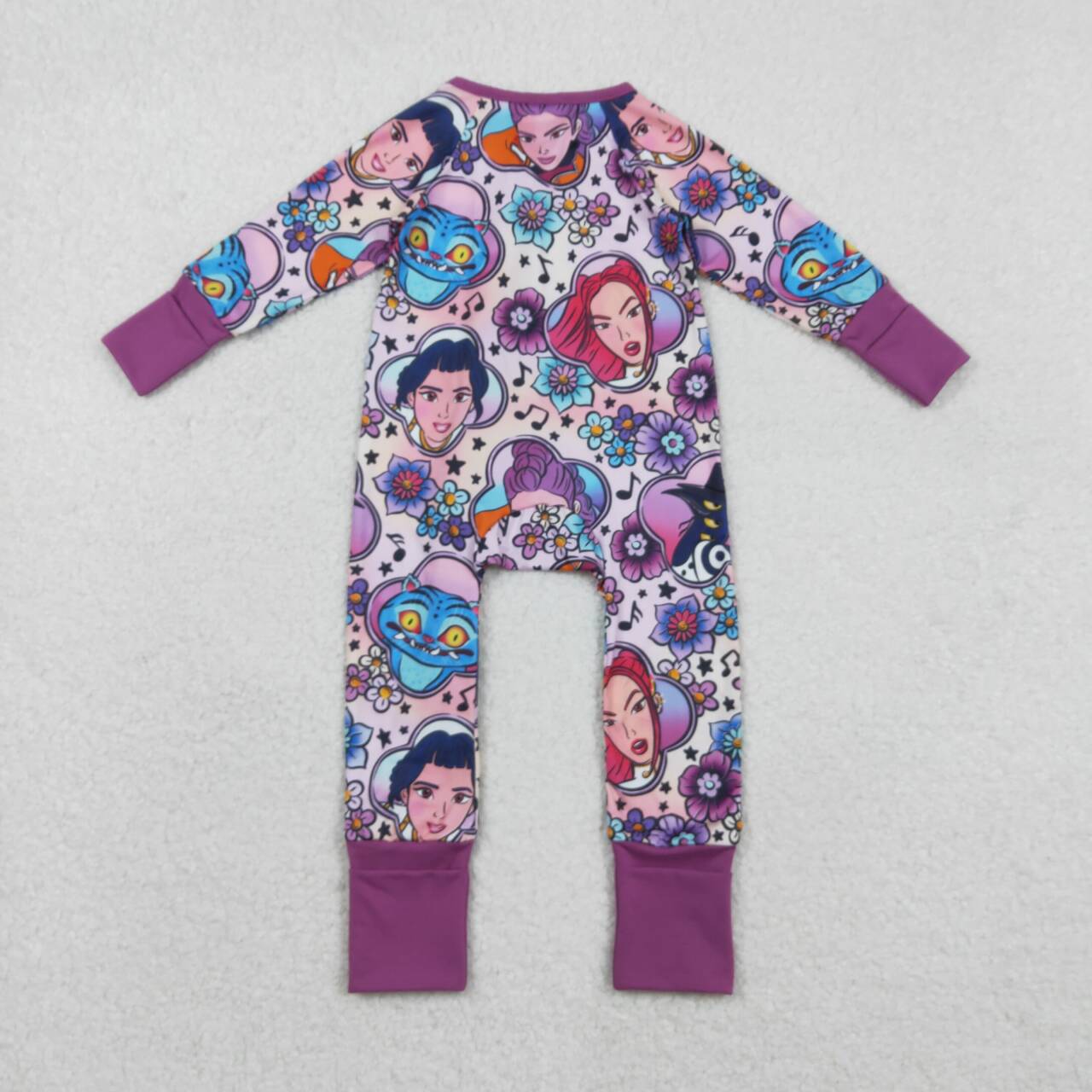 Hot Pink Cartoon long Sleeve baby Romper LR2732