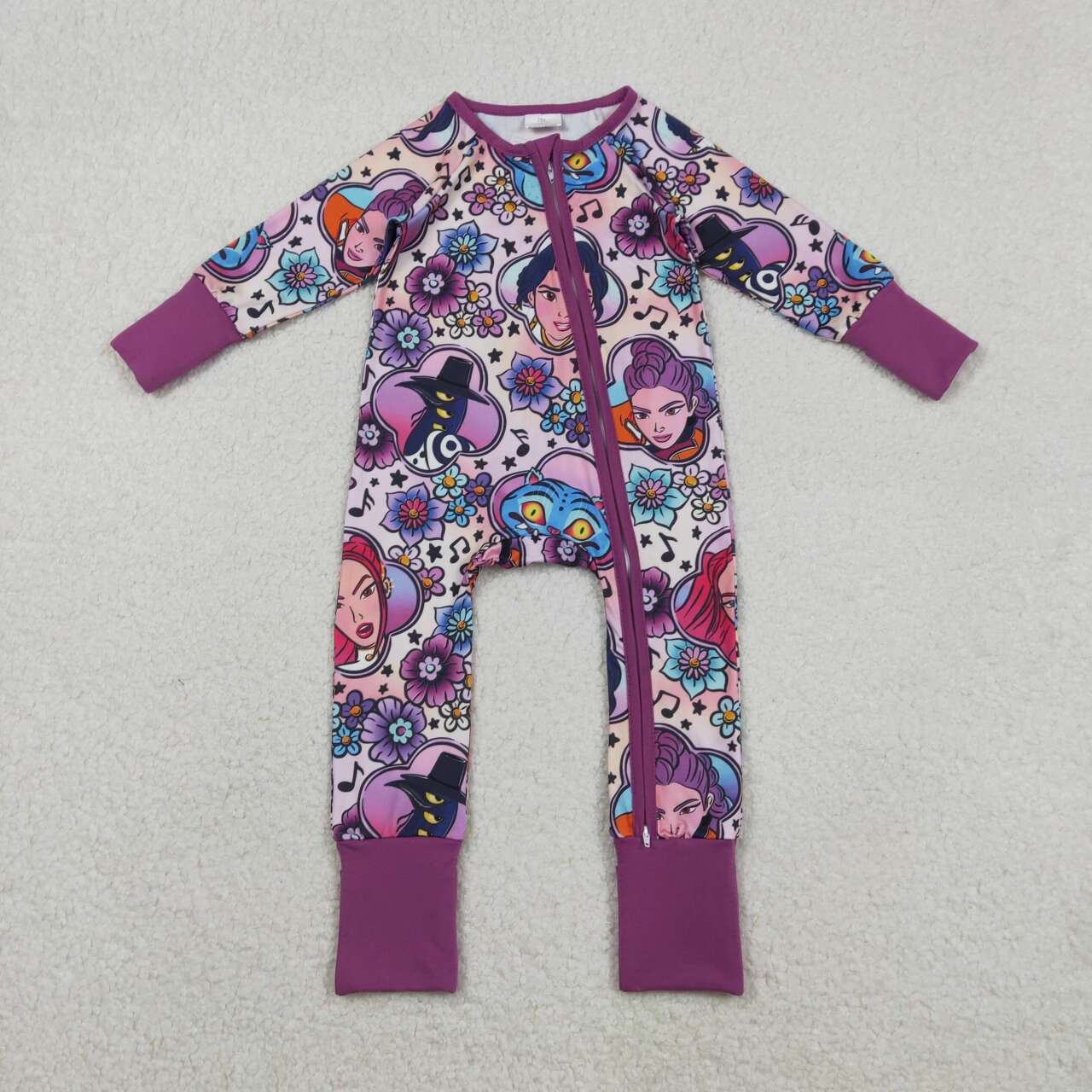 Hot Pink Cartoon long Sleeve baby Romper LR2732