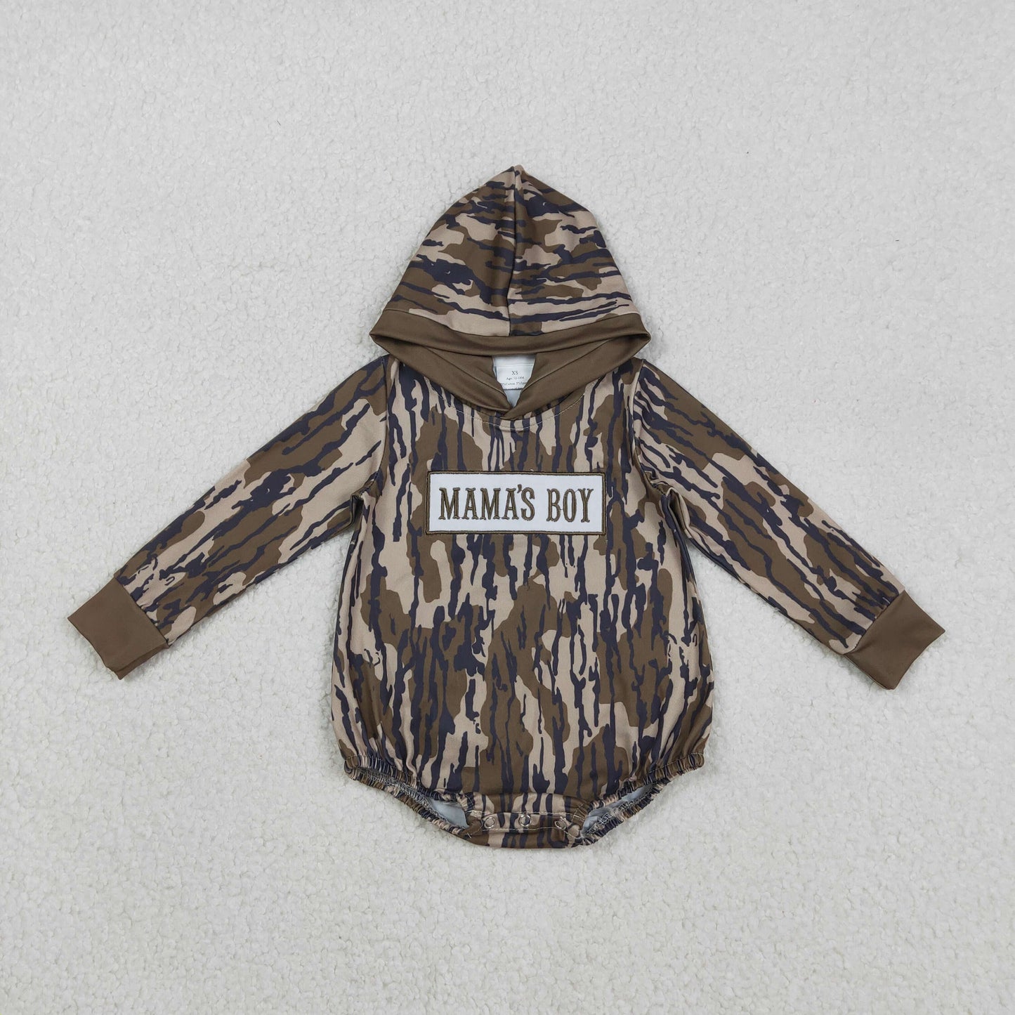 Camo Embroidery Mama's Boy baby Romper LR2793