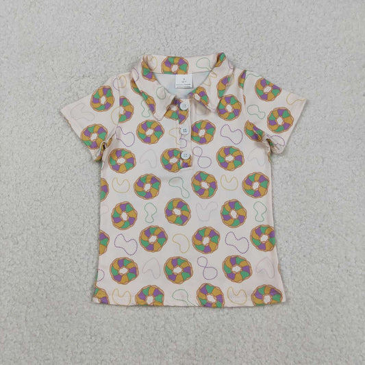 mardi gras Button up Boy Top Shirt BT1454