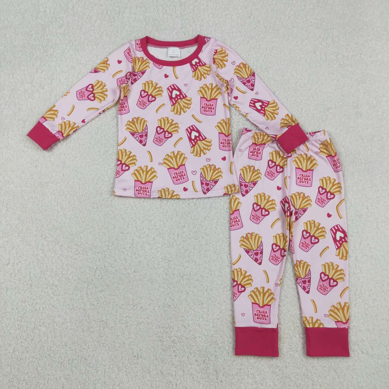 Valentine's Day French Fries Long-Sleeve kids pajamas GLP3065