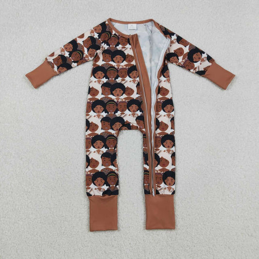 Cartoon full zip long sleeve Baby Romper LR2748