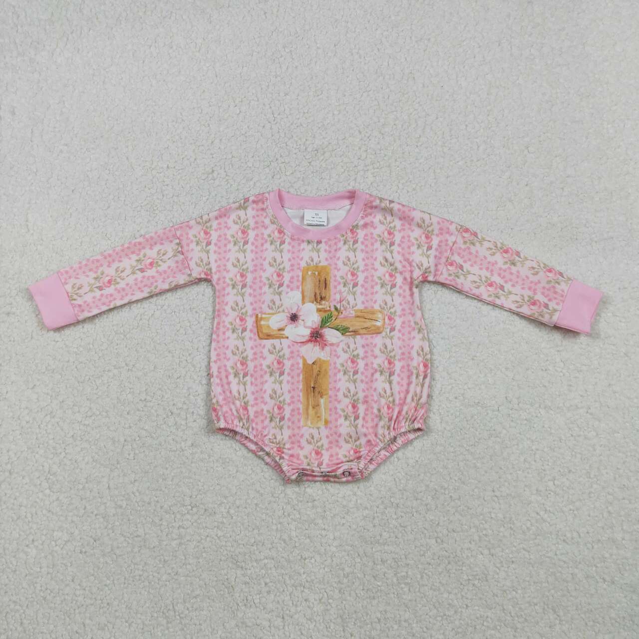 floral cross Boy baby Romper LR2837