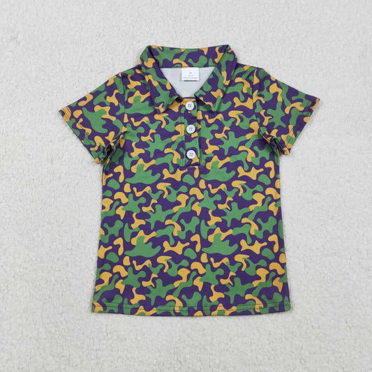 Mardi Gras camo Button Top BT1498