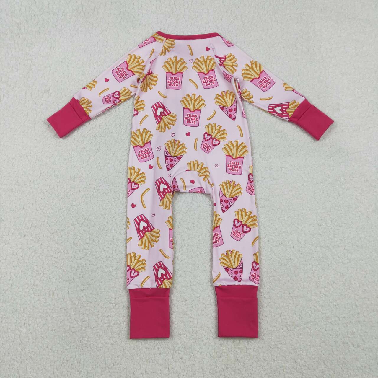 Valentine's Day fries Full Zipper Baby Romper LR2843