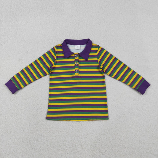 Stripe With Button Long sleeve Shirt BT1358